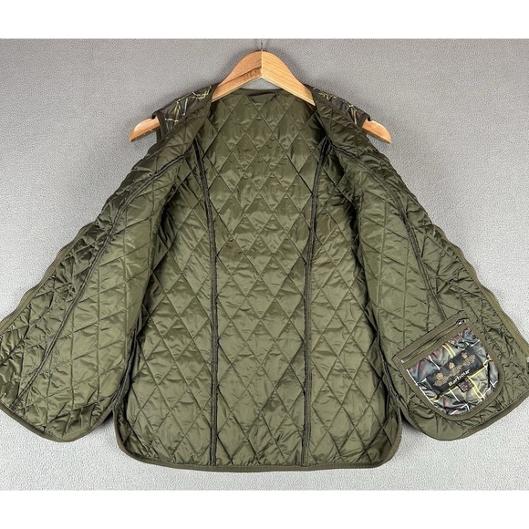 Barbour Vest Womens 6 Green Blue Tartan Betty Quilted Lined Gilet Quiet Luxury - Picture 4 of 9